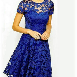 Juniors Blue Lace Party Dress